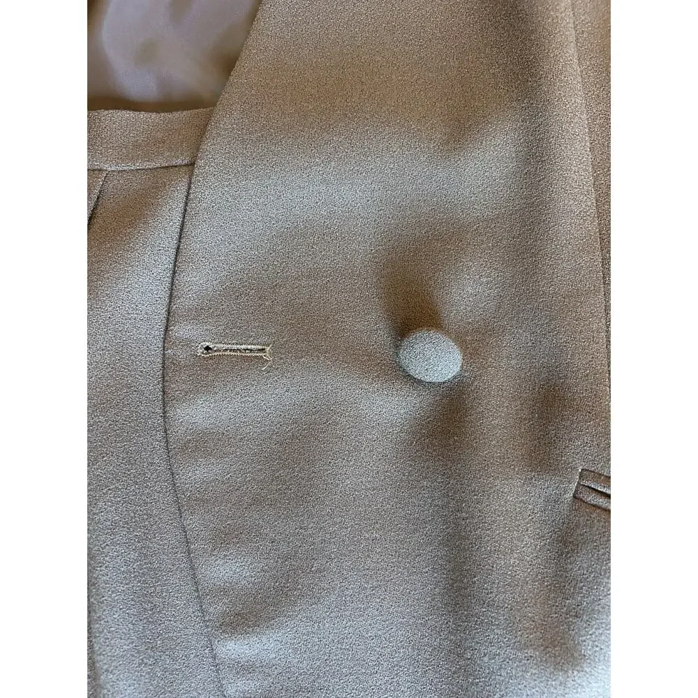 Vintage Saville Suit Skirt & Blazer Size 16 100%‎ Wool Camel Brown Career Church